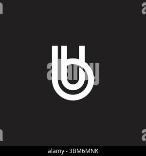 letter bu linked 3d flat simple geometric loop logo vector Stock Vector