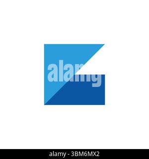 simple triangle paper fold letter b logo vector Stock Vector