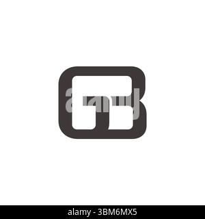 letter gb simple linked squares lines geometric logo vector Stock Vector