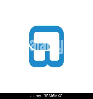 letter cw simple blue geometric lines logo vector Stock Vector