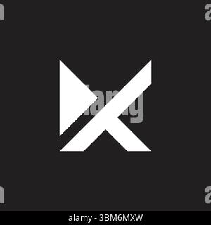 letter mtk simple geometric basic logo vector Stock Vector