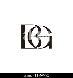 letter bg simple linked overlap 3d flat logo vector Stock Vector