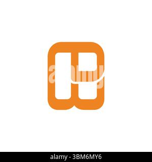 letter dw simple abstract linked geometric logo vector Stock Vector