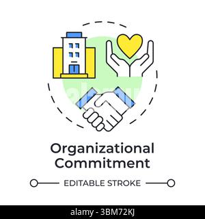 Organizational commitment multi color concept icon Stock Vector
