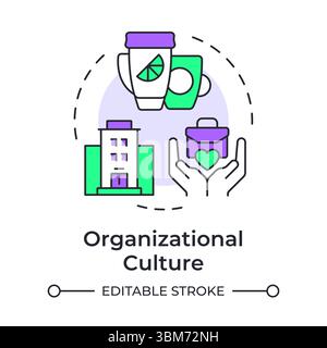Organizational culture multi color concept icon Stock Vector