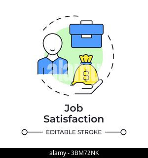 Job satisfaction multi color concept icon Stock Vector