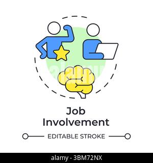 Job involvement multi color concept icon Stock Vector