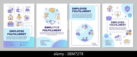 Employee fulfillment blue gradient brochure layout Stock Vector