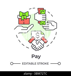 Pay multi color concept icon Stock Vector
