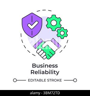 Business reliability multi color concept icon Stock Vector