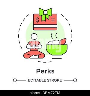 Perks multi color concept icon Stock Vector