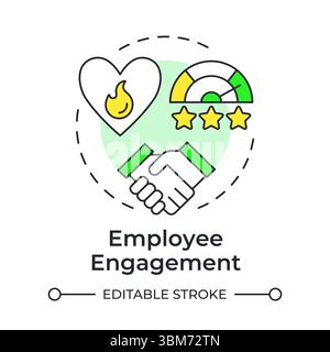 Employee engagement multi color concept icon Stock Vector