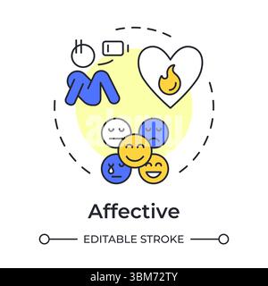 Affective multi color concept icon Stock Vector