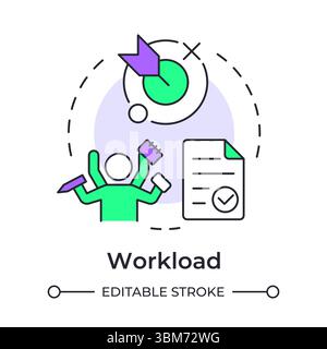 Workload multi color concept icon Stock Vector
