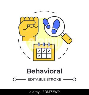 Behavioral multi color concept icon Stock Vector