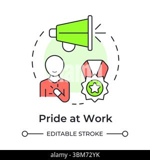 Pride at work multi color concept icon Stock Vector