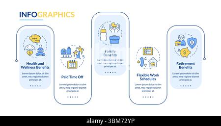 Business workers benefits rectangle infographic vector Stock Vector