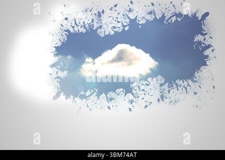 Splash on wall revealing cloud Stock Photo