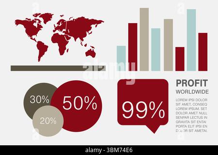 Business presentation of graphs and map Stock Photo