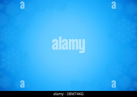 Decorative snowflake pattern is appearing on seamless blue gradient backdrop in flat design Stock Photo