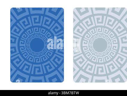 Back of playing cards depicting a motif based on classical Greek designs. Stock Vector