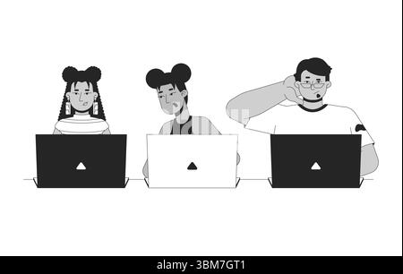 Writing code practice outline illustration Stock Vector