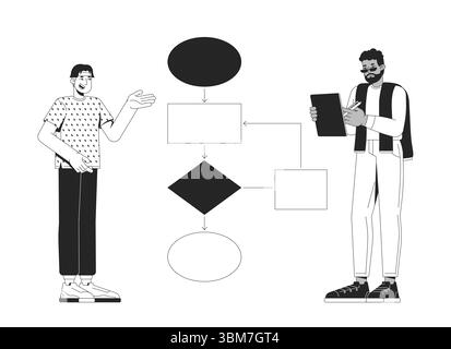 Learning data structures and algorithms line illustration concept Stock Vector