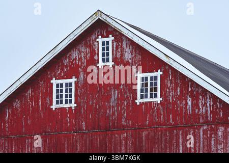 Images from a roundtrip in the cultural landscape of Toten, Norway, starting from Lund in Kolbu by Mollerhagen and back again, a cloudy winter day of Stock Photo