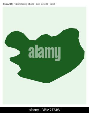 Iceland plain country map. Low details. Solid style. Shape of Iceland. Vector illustration. Stock Vector
