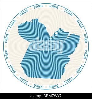 Para round logo design. State shape built of rings. Para text around the state. Vector Illustration. Stock Vector