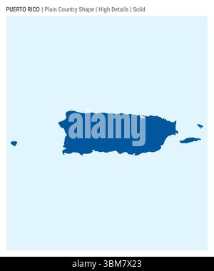 Puerto Rico plain country map. Low details. Solid style. Shape of ...