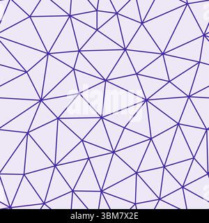 Triangles vector pattern. Deep purple color. Compact triangles size. Light lines weight. Repeatable pattern. Seamless tileable vector illustration. Stock Vector