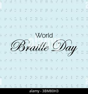 World Braille Day, January 4. World Braille Day Celebration. Vector illustration design for poster, banner, post, flyer. Braille Alphabet. Stock Vector