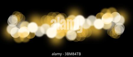 Golden and orange bokeh lights creating a festive, twinkling effect with soft, circular spots for New Year and Christmas celebrations. The blurred, ab Stock Photo