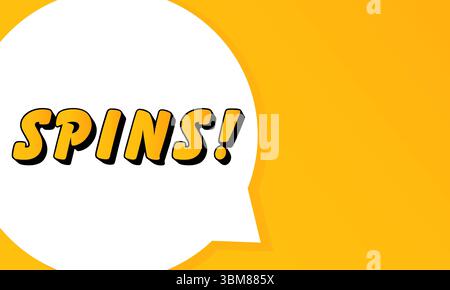 Spins speech bubble. Bold outline, comic style shape, vibrant background, dialog element, visual communication, announcement layout, message highlight Stock Vector