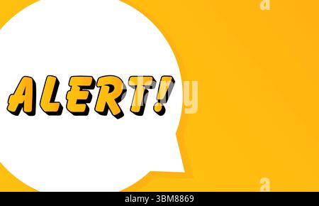 Alert speech bubble. Bold outline, comic style shape, vibrant background, dialog element, visual communication, announcement layout, message highlight Stock Vector