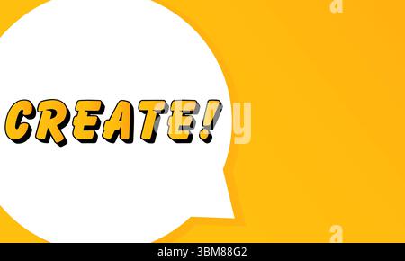 Create speech bubble. Bold outline, comic style shape, vibrant background, dialog element, visual communication, announcement layout, message highligh Stock Vector