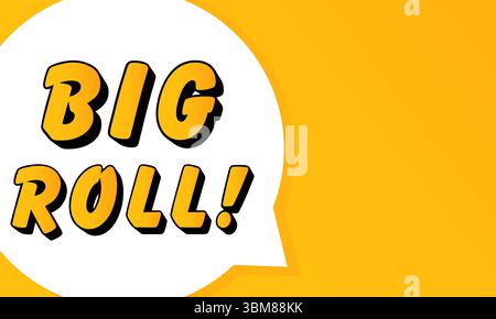 Big roll speech bubble. Bold outline, comic style shape, vibrant background, dialog element, visual communication, announcement layout, message highli Stock Vector