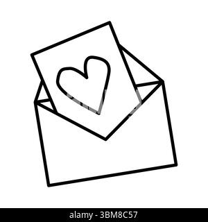 Letter with heart isolated icon. Wedding invitation. Stock Vector