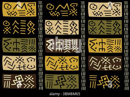 Art numérique Bogolan Stock Vector