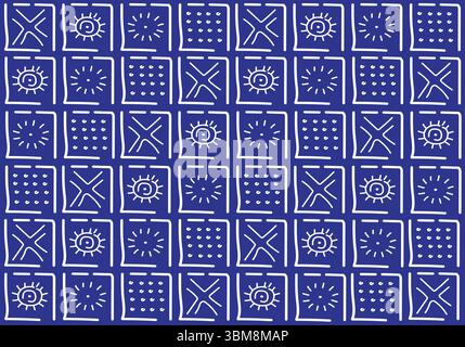 Art numérique Bogolan Stock Vector