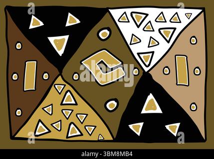 Art numérique Bogolan Stock Vector