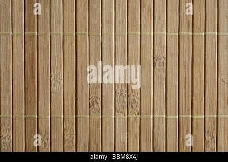 Texture of the narrow bamboo planks mat Stock Photo