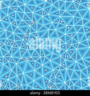 Geometric template background. Multiple repeated inner triangles. Compact triangles size. Single color tone style. Seamless pattern. Stock Vector