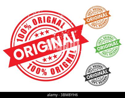100% Original Grunge Stamp Seal Badge Collection Stock Vector