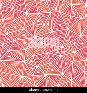 Triangular pattern background. Medium triangles size. Multiple repeated inner triangles. Multiple colors style. Repeatable pattern. Stock Vector