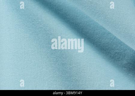 Macro texture of blue fabric consisting of cotton with a slight addition of spandex Stock Photo
