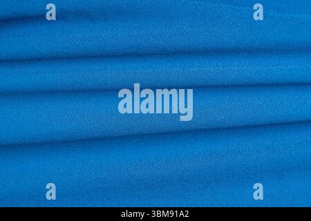 One hundred percent polyester fabric macro top view. Stock Photo