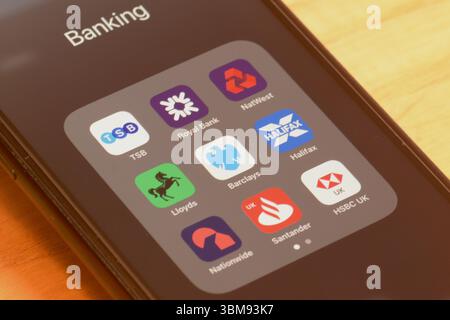 Banking Applications on smartphone Stock Photo