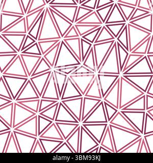 Minimal geometric background. Medium triangles size. Monotone style. Geometric shapes outlined. Repeatable pattern. Rosewood Sunset. Stock Vector